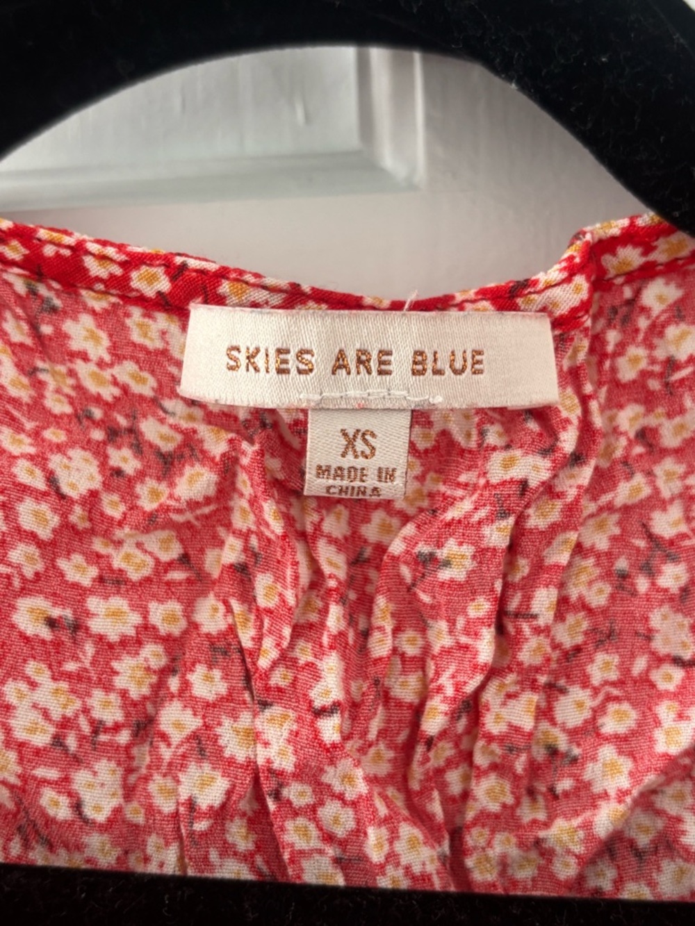 Skies Are Blue Red Floral Wrap Maxi Dress - Picture 2 of 3